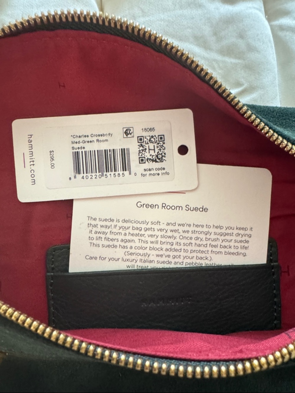 Hammitt Charles Medium Crossbody in Green Room Suede - Picture 5 of 5